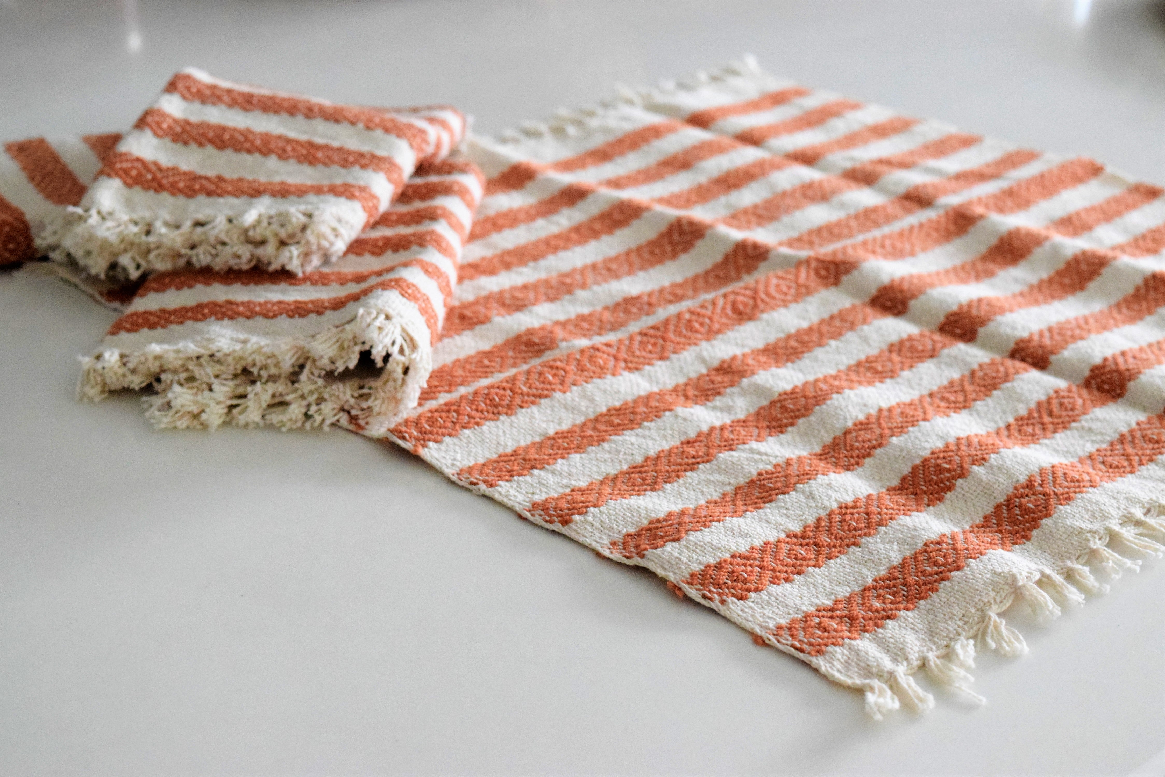 ecofriendly-table napkin-handmade-orange-cotton