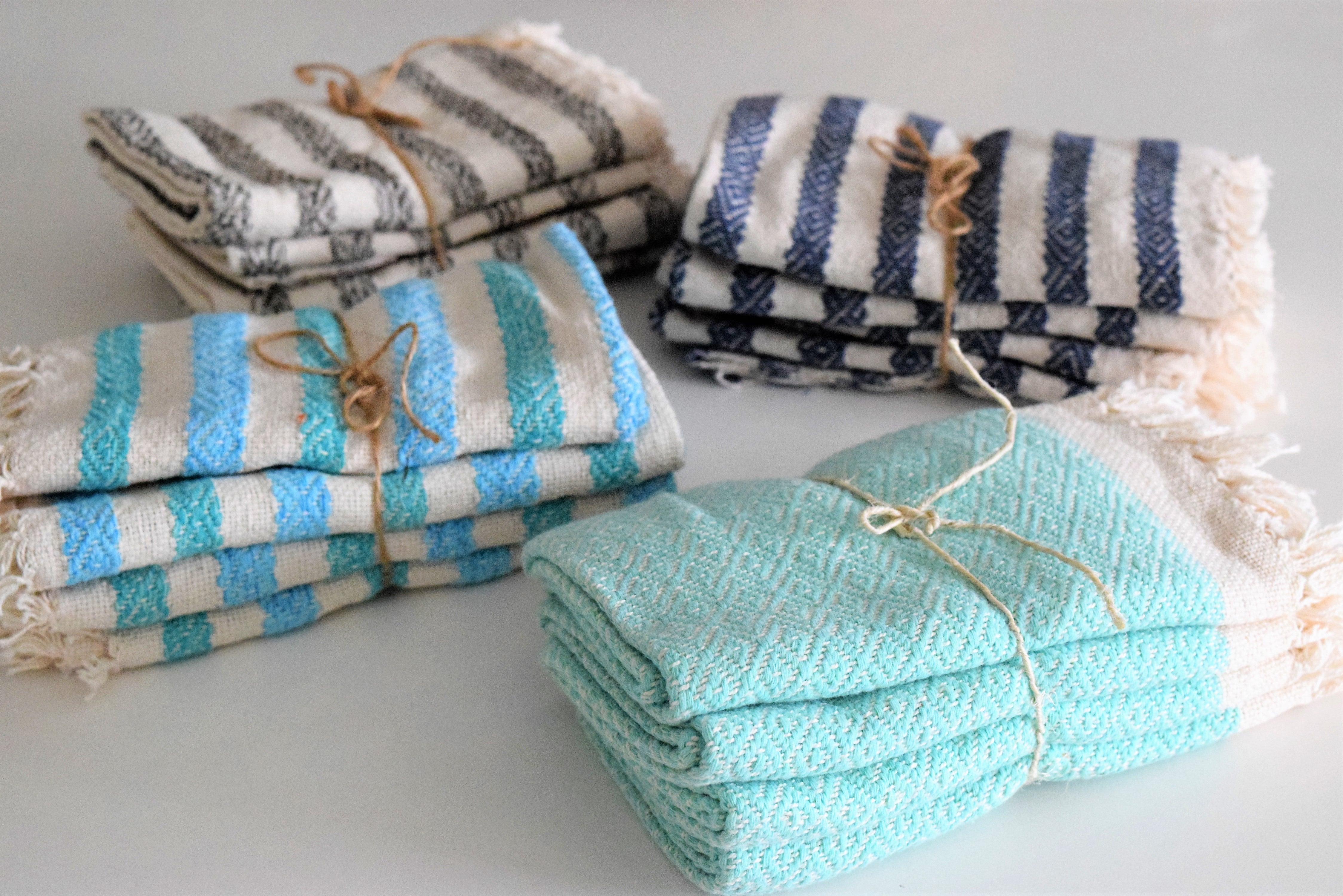ecofriendly-table napkin-handmade-shades of blue-fair trade-cotton