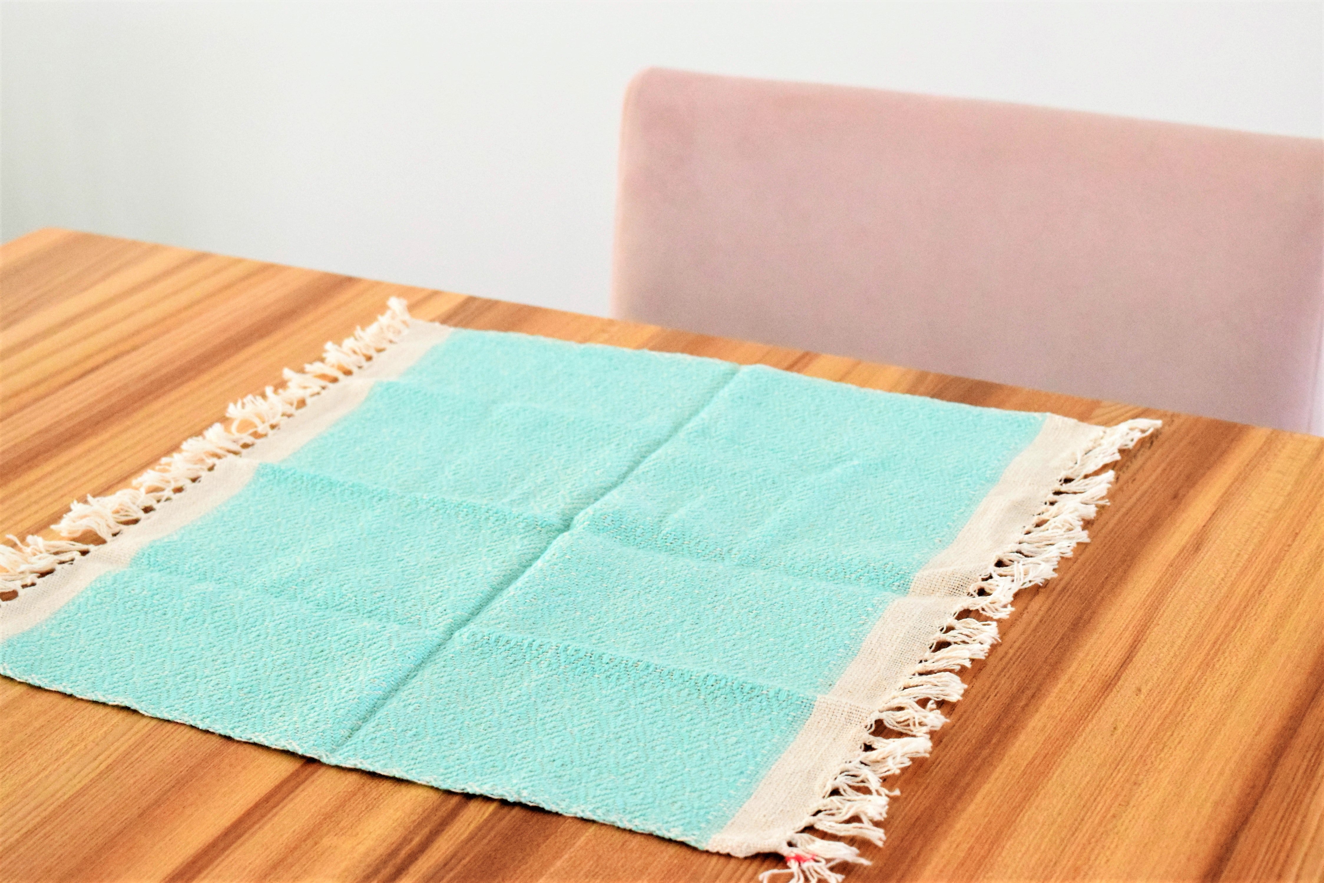 ecofriendly-table napkin-handmade-turquoise-fair trade-cotton
